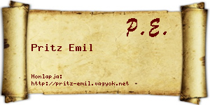 Pritz Emil névjegykártya